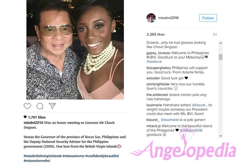 Erika Renae Creque Mistakes Chavit Singson for President Duterte