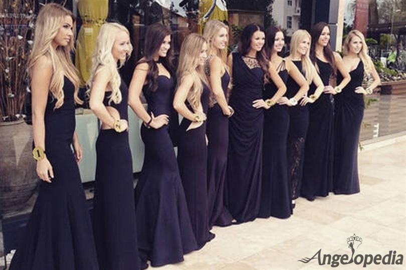 Miss Suomi 2015 finalists trying out their evening gown