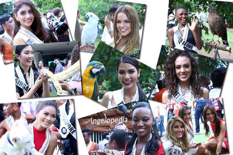 Miss Universe 2016 beauties visit the Baluarte Zoo in Philippines