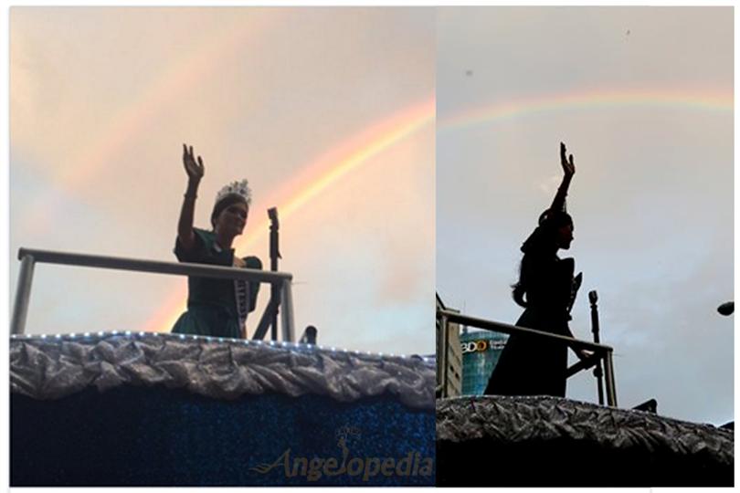 A rare twin rainbow graces Pia Wurtzbach’s grand homecoming parade