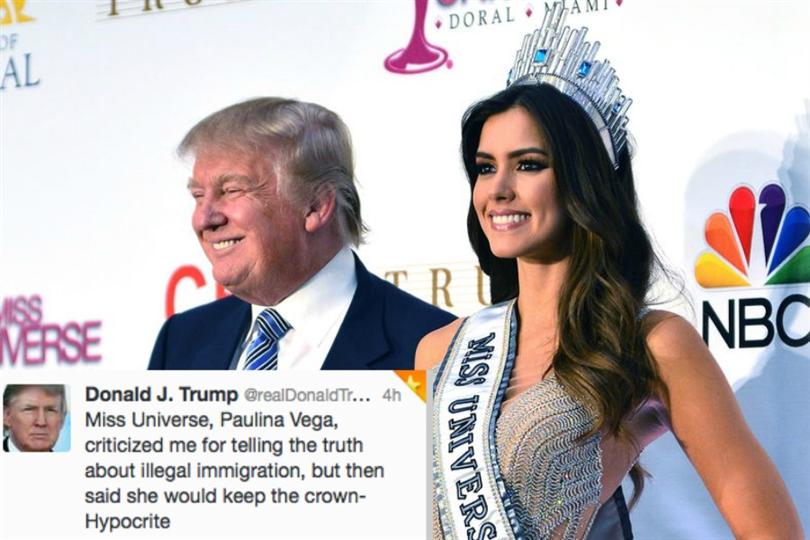 Donald Trump says paulina Vega Dieppa is a hypocrite